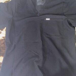 Figs Women's Charcoal V-Neck Short Sleeve Top